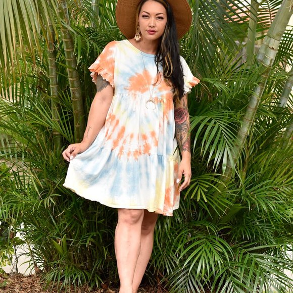 Organic Cotton Tie Dye Dress - Picture 8 of 8